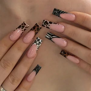 Long Lasting French Square Fake Nails False Nails Press On Nails Salon Quality