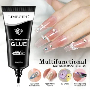 Long Lasting Gel Nail Art Glue Reinforcement Adhesive Paste for Extension Tips Nail Gem Jewel Diamonds