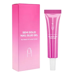 Long Lasting HEMA TPO Free Easy Squeeze Tube No Need UV Lamp Nail Adhesive Gel Jelly Type Semi Solid Nail Glue Gel