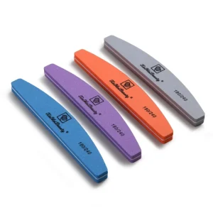 Long Lasting Half Moon Nail Buffer 180 240 Grit Various Colors Option High Quality Sponge Nail File for Nail Spa&Lounge