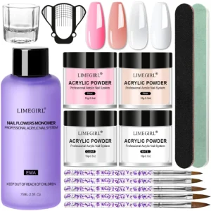 Long Lasting Nude Acrylic Powder Set Non Yellowing Acrylic Nail Powder for Salon & DIY Use