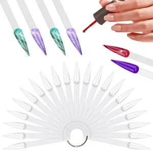 Long Stiletto Fan Shape Nail Color Chart Display Stand for Nail Gel Polish Display Salon Trainee Professional Nail Art Tools