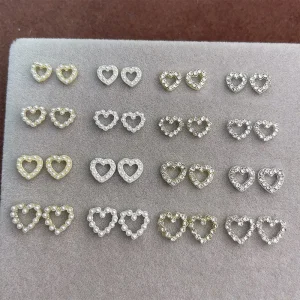 Love Heart Nail Charms Alloy Nails Accessories Art Nail Rhinestone for Decoration