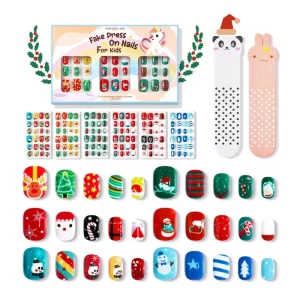 Loved by Europe and USA New Arrival Christmas Long 3d Handmade Salon Soft Gel Press on Nails Acrylic False Nails Set