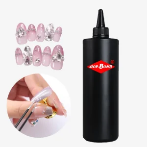 Low Odor Nail Glue for Press on Nails Super Adhesive Diamond Glue Nail Supplies High Transparency Uv Glue