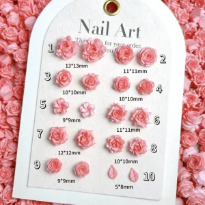 Luminous Soft Rose Nail Art Accessories Resin Blending Peony Camellia Flowers Hand-Threaded Beads DIY Material Package Mixed