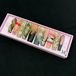 Luxury 100% Handmade Acrylic Artificial Fingernails Art Short Natural Customize Design Duck Square Gel Press on Nails
