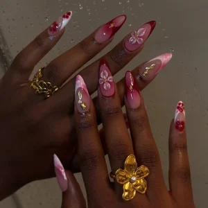 Luxury Adhesive Handmade Acrylic Press on Nails False Nails Artificial Fingernails