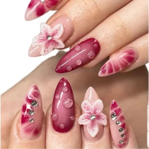 Luxury Handmade Acrylic Press On Nails 24pcs Custom Packaging Good Material for Fashionable Finger