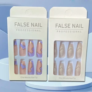 Luxury Long Press on Nails 24 Piece False Artificial Fingernail Acrylic Private Label Fake Nails With Glue