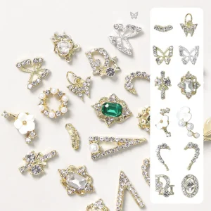 Luxury Nail Art Dangle Jewelry Mixed Style 3D Nail Art Charms Tassel Design Alloy Nail Accessories