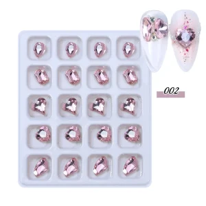Luxury Nail Decoration Supplies 20pcs Per Pack K9 Heart Shape Crystal AB Diamonds Nail Glitter 3D Nail Rhinestone Kit