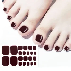 Luxury Nail Wraps 22 Tips Nail Wraps Toes Self Adhesive Toe Decals 3D Laser Toenail Stickers