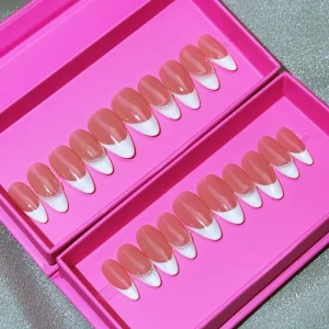 Luxury Short Square Finger Artificial Fake False Nails Acrylic Reusable French Style Handmade Bulk Custom Press Nails