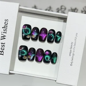 Luxury Sweet Cool Eye Detachable Tips Acrylic High Quality Handmade Press on Nails