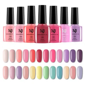 MJ Brand Colored Bottle 96 Colors 10ml UV Gel Nail Polish Set 12 Colors/set UV Gel Nail Polish