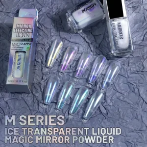 MM Series Ice Transparent Liquid Mirror Effect Powder for Glazed Donut Nail Art TPO-Free MSDS Certified Bulk