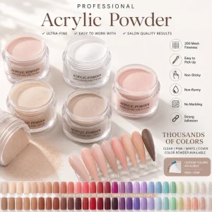 MMA Free Non Yellowing No Marble Extra Fine White Clear Natural Pink Glitter Professional Salon Nail Acrylic Powder