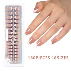 MOBRAY Easy to Apply and Remove Artificial Nails Set Portable French Tip Versatile and Stylish Press on Nails Luxury Handmade
