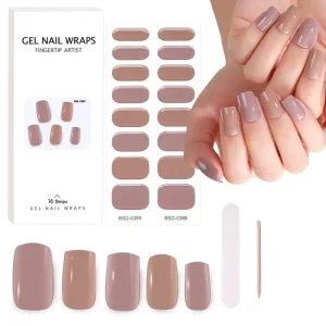 MOBRAY Free Sample Nail Wraps Semi Cured Long Lasting Fashionable Polish Nail Strips 16 Tips Gel Nail Stickers OEM ODM