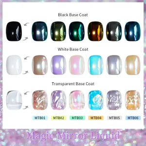 MTB High Quality Mirror Powder for Nail Art Decoration Liquid Magic Chrome Chameleon Pigments High End Nails