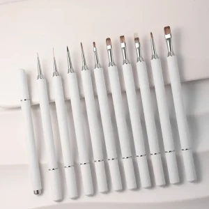 Magnetic Cover Nail Art Brush Triangular Painting Round Head Pen Drawstring Autumn Chrysanthemum Phototherapy Nail Pen Brush Set