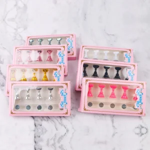 Magnetic Plastic Nail Tip Display Work Stand 5pcs Set Press on Nail Art Practice Tool Holder Essential Nail Supplies