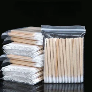 Manicure 100pcs bag Disposable Wooden Stick Brush Eyelash Extension Tool Tatoo Microblading Cleaning Pointed Tip Micro Swabs