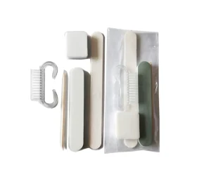 Manicure Kit Buffer and Shiner Nail Dust Brush 5 in 1 Nail File Set with White Bag Package