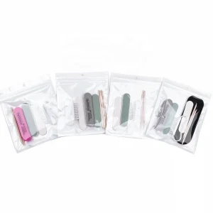 Manicure Kit Mini Buffer and Shiner Wood Orange Stick Nail Brush Foot File Refill Sticker Pack in White Bag Nail File Kit