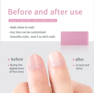 Manicure Nail Buffer 6*3*1cm 1000pcs case pink Purple Orange Yellow Blue 2 Ways Mini Long Buffer