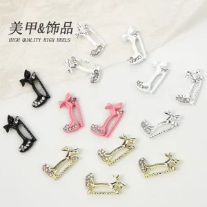 Manicure Rhinestone Decoration 3d Nail Art Punk Style Rhinestone High Heels Nail Charms