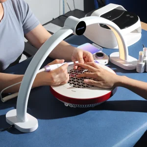 Manicure Salon Foldable Half Moon Nail Lamp Cold Warm Light Nail Desk Lamp