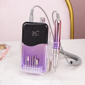 Manicure Sander Nail Polishing Machine 35000rpm Portable Rechargeable Cordless Electrical Nail Drill Machine With Storage Case