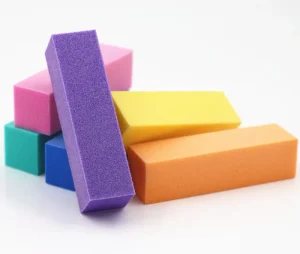 Manicure Sanding 4 Way Pink Sponge Nail Buffer File Washable Purple Nail Buffer Block