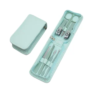 Manicure Set 7 PCS Green Nail Cutter Set Callus Remover Pedicure Tools Nail Clipper Kit With Zipper Bag Use For Home And Salon