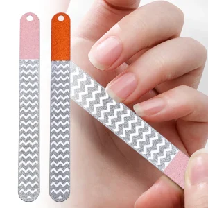 Manicure Tool Washable Polishing Pink Nail File Buffer Stainless Steel Double Sided Custom Nail File