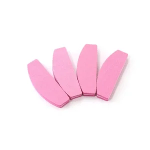 Manufacturer 100 180 and 180 240 Grit Mini Pink Half Moon Nail Buffer 9*2.8*1.2CM Flexible Sponge Nail File