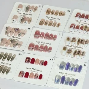 Manufacturer Lowest Price10pcs 3D Handmade French Tip Nails Elegant Coffin Artificial Fingernails Press on Nails