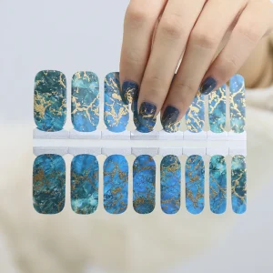 Marble Pattern Gold Foil Nail Stickers Nail Polish Stickers Korean Nail Film