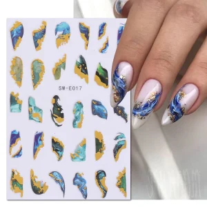 Marbling Stickers for Nails Decals Nail Decorations