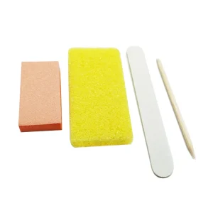 Maryton Professional Disposable Pedi Kit Pedicure Nail Care Set Pumice File Buffer Pusher (Purple Yellow)