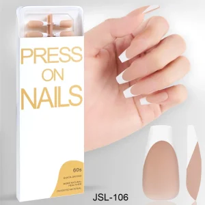 Matte Brown Almond Nail Tips Press on Nails With Packaging