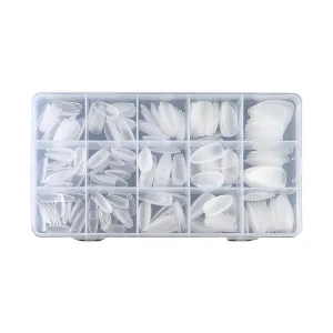 Matte No Cut Ultra Thin Dual Use Artificial Fingernails 15 Grids 300 Pieces Wearable Half or Full Nail Stickers for Fingers