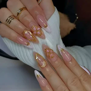 Medium Short False Nail with Glue Finished False Nails Packaging Box Reusable Handmade Press on Nails