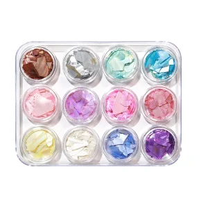 Metal 3D Nail Art Decoration Irregular Abalone Shell Slice Nail Sequins Stickers DIY