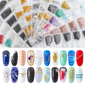 Metal Chain Nail Art Accessories Decoration 6 Styles DIY Nail Chains Metal Chain Nail Decoration for Salon