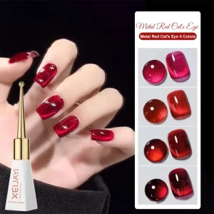 Metallic Red Cat Eye Gel Polish