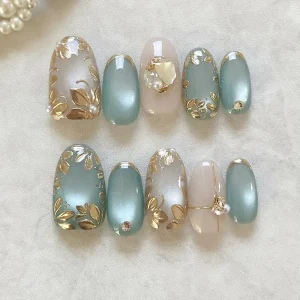 Mid length Handmade Press On False Nails ABS Material Almond Square Stiletto Butterfly Design Full Cover French Finger Nails