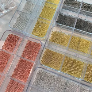 Mini 3D Diamond Nail Accessories 0.6 0.8 1.0mm Steel Press Nail Charming Rhinestone High Quality 6 Grids Nail Salon